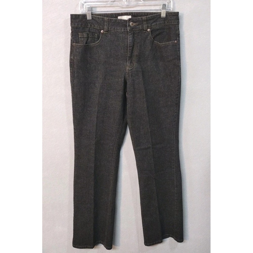 Coldwater Creek Jeans Women's 12 Mid Rise 5-Pocket Bootcut Stretch Off Black